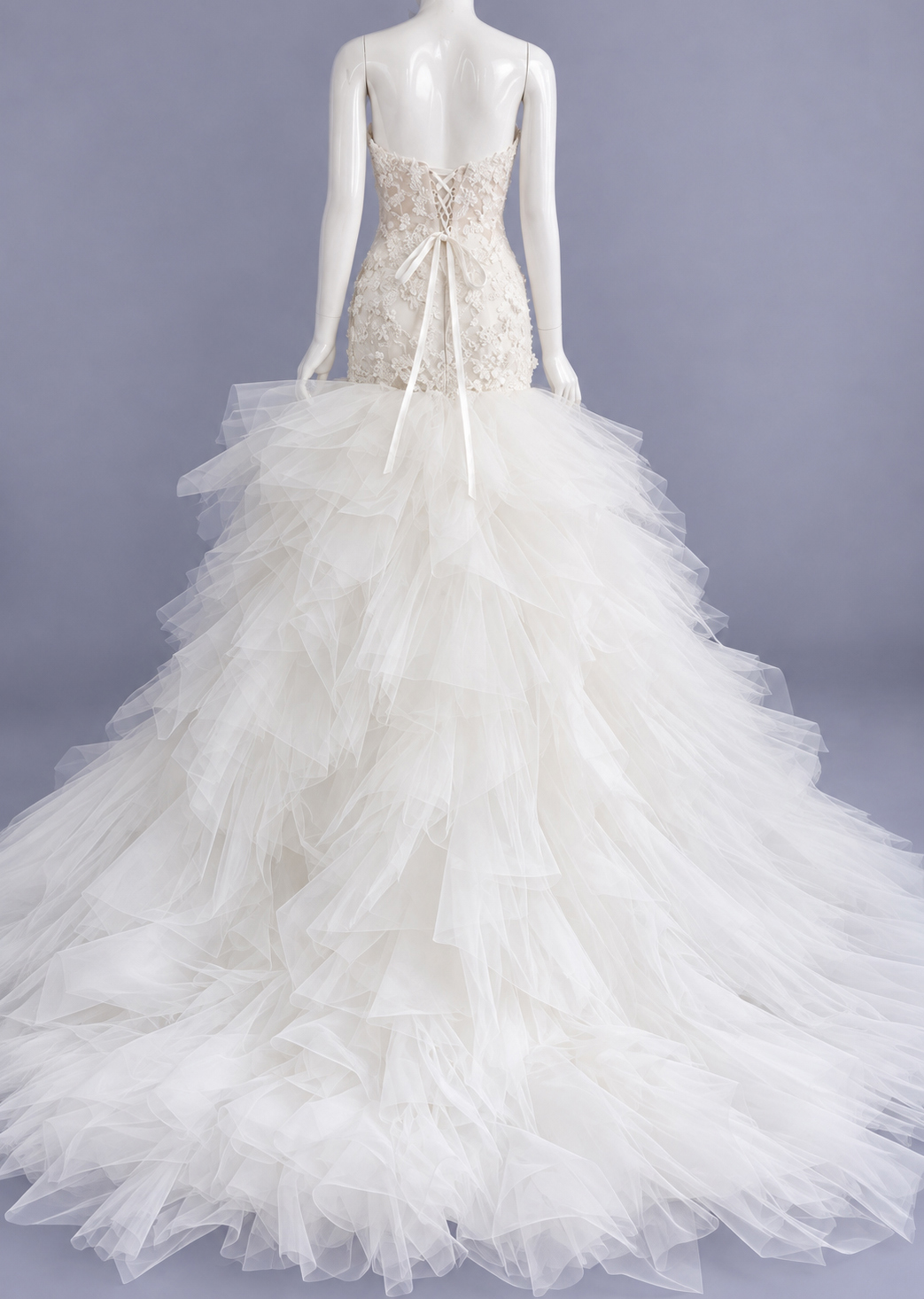 Fit-and-Flare Wedding Dress with Tulle ruffles