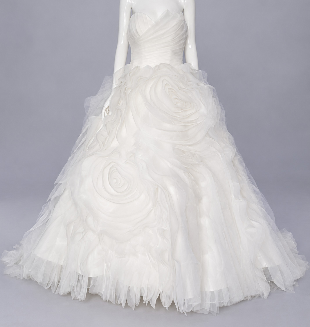 Floral Organza Ball Gown Wedding Dress