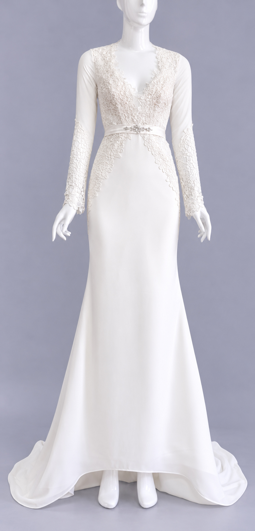 Sheath Wedding Dress With Beaded Lace